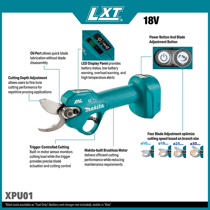 Makita (XPU01Z) 18V LXT® Brushless Pruning Shear, Tool Only