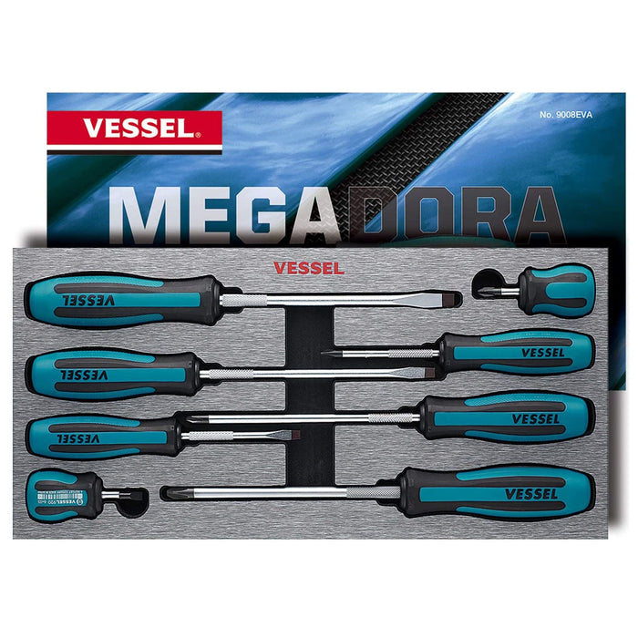 VESSEL (9008EVA) MEGADORA JAWSFIT® Screwdriver 8PC. Set