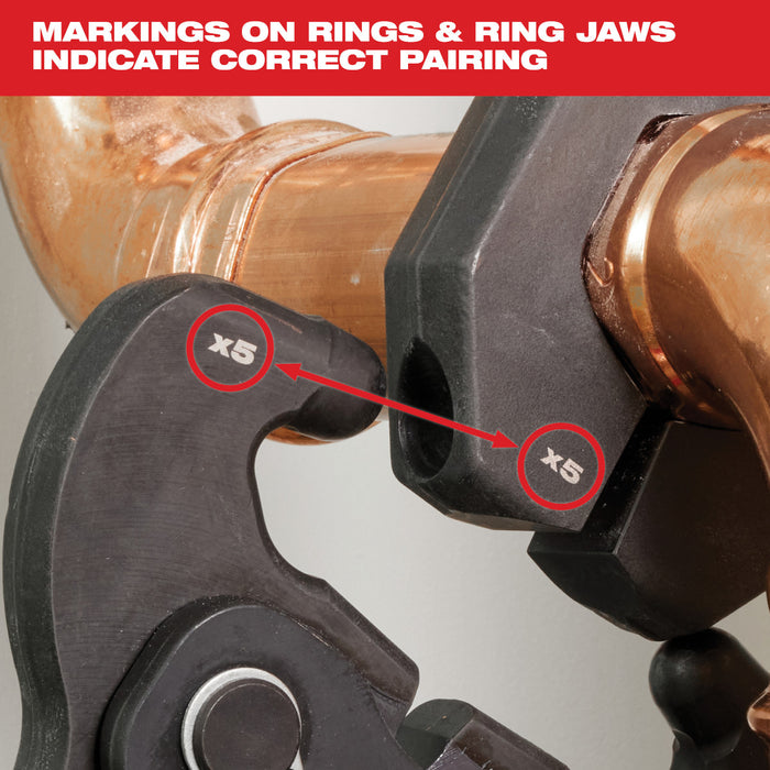 Milwaukee (49-16-2692X) 1/2" - 2" CTS-V Pivoting Press Ring Kit for M18™ FORCE LOGIC™ Press Tools