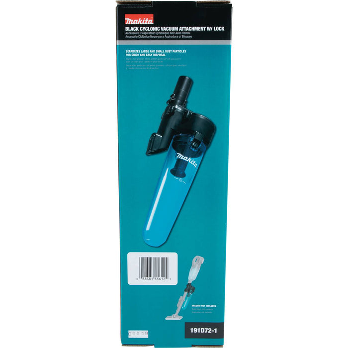Makita (191D72-1) Black Cyclonic Vacuum Attachment w/ Lock, XLC03, XLC04