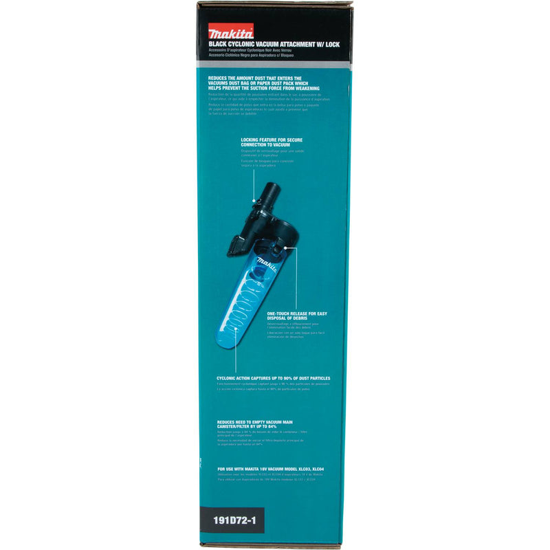 Makita (191D72-1) Black Cyclonic Vacuum Attachment w/ Lock, XLC03, XLC04