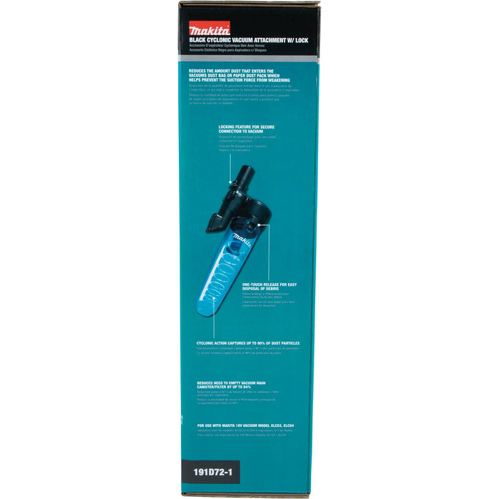 Makita (191D72-1) Black Cyclonic Vacuum Attachment w/ Lock, XLC03, XLC04