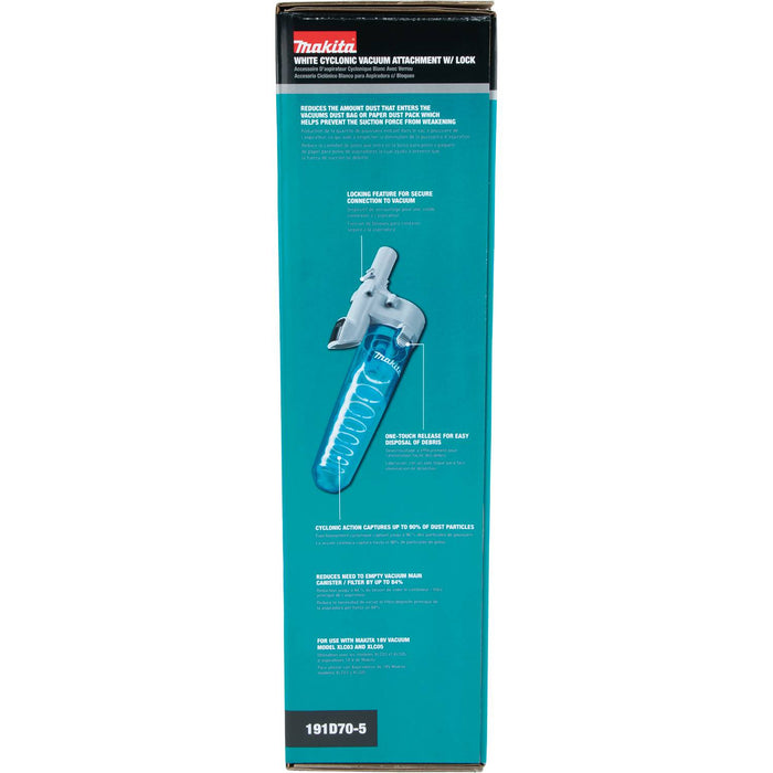 Makita (191D70-5) White Cyclonic Vacuum Attachment w/ Lock, XLC03, XLC05