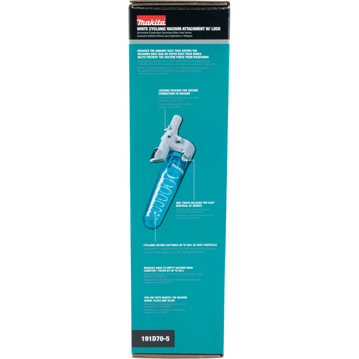 Makita (191D70-5) White Cyclonic Vacuum Attachment w/ Lock, XLC03, XLC05