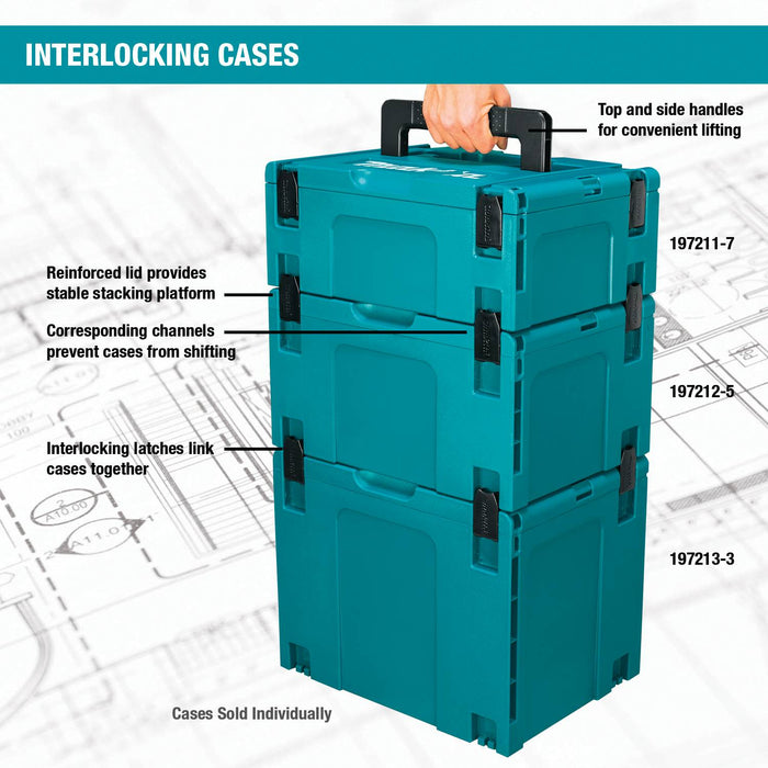 Makita (197211-7) MAKPAC Interlocking Case, Medium, 6-1/2" x 15-1/2" x 11-5/8"