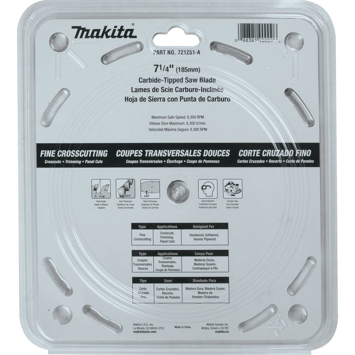 Makita (721251-A) 7-1/4" 40T Carbide-Tipped Circular Saw Blade