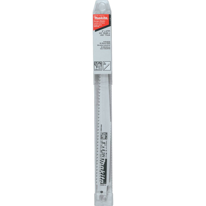 Makita (723055-A-5) 9" Wood Cutting Recipro Saw Blade, 6TPI, 5/pk
