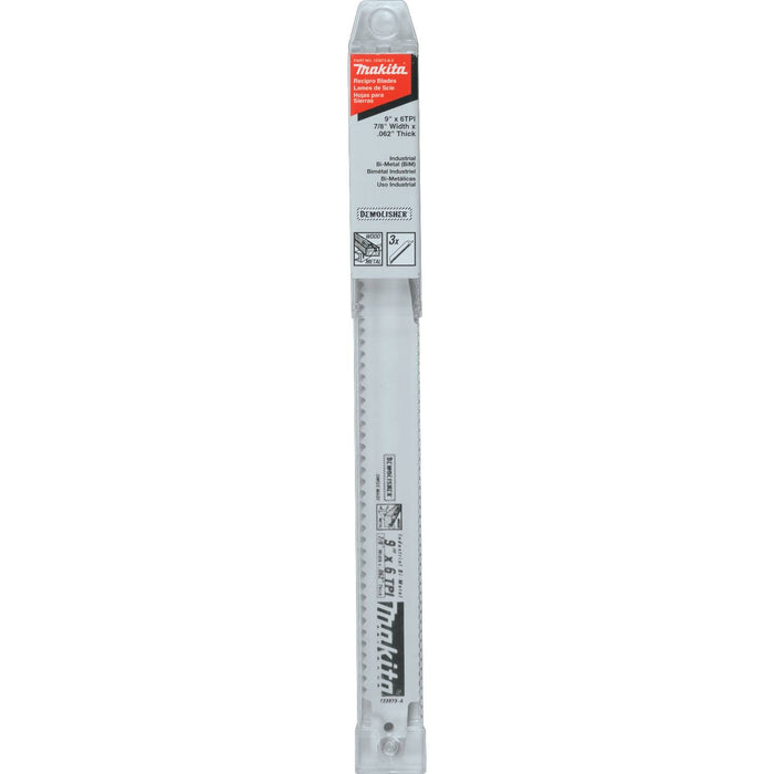 Makita (723073-A-3) 9" Demolition Recipro Saw Blade, 6TPI, 3/pk
