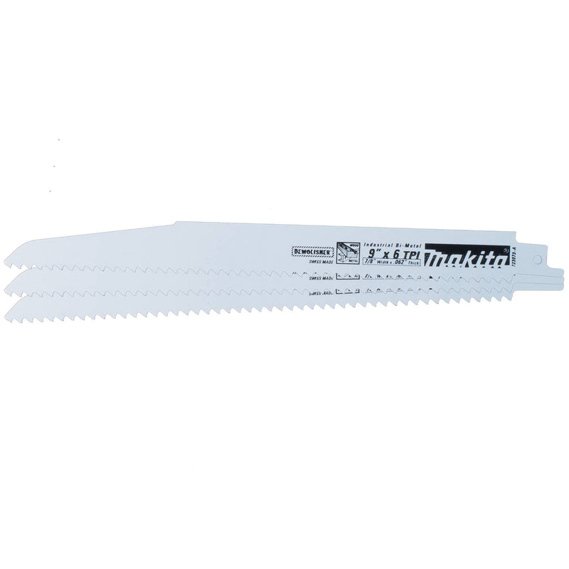 Makita (723073-A-3) 9" Demolition Recipro Saw Blade, 6TPI, 3/pk
