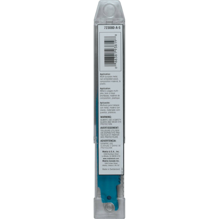 Makita (723080-A-5) 6" All-Purpose Recipro Saw Blade, Progressive, 5/pk
