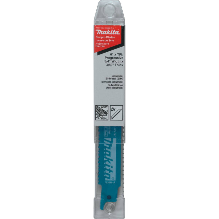 Makita (723080-A-5) 6" All-Purpose Recipro Saw Blade, Progressive, 5/pk