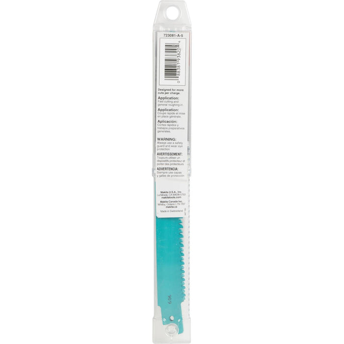 Makita (723081-A-5) 8" Wood Cutting Recipro Saw Blade, Progressive, 5/pk