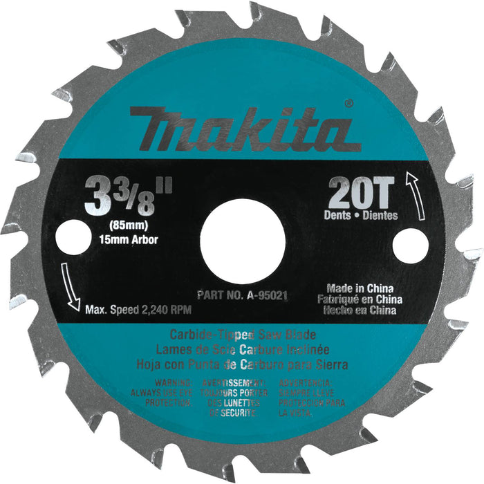 Makita (A-95021) 3-3/8" 20T Carbide-Tipped Circular Saw Blade, General Purpose