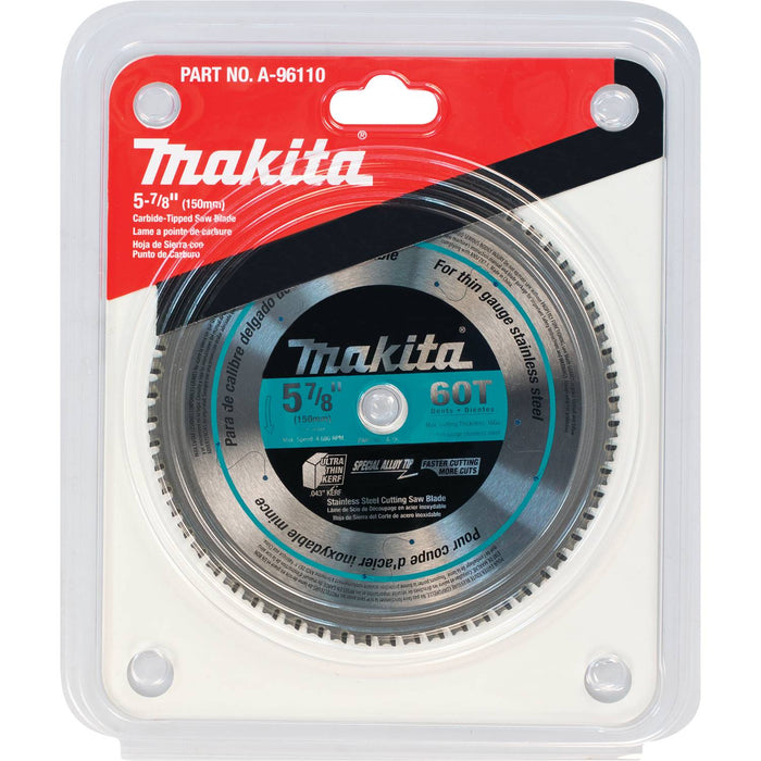 Makita (A-96110) 5-7/8" 60T Carbide-Tipped Saw Blade, Stainless Steel