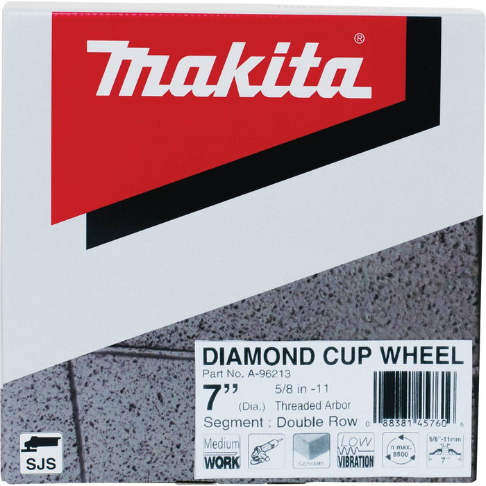 Makita (A-96213) 7" Low-Vibration Diamond Cup Wheel, Double Row