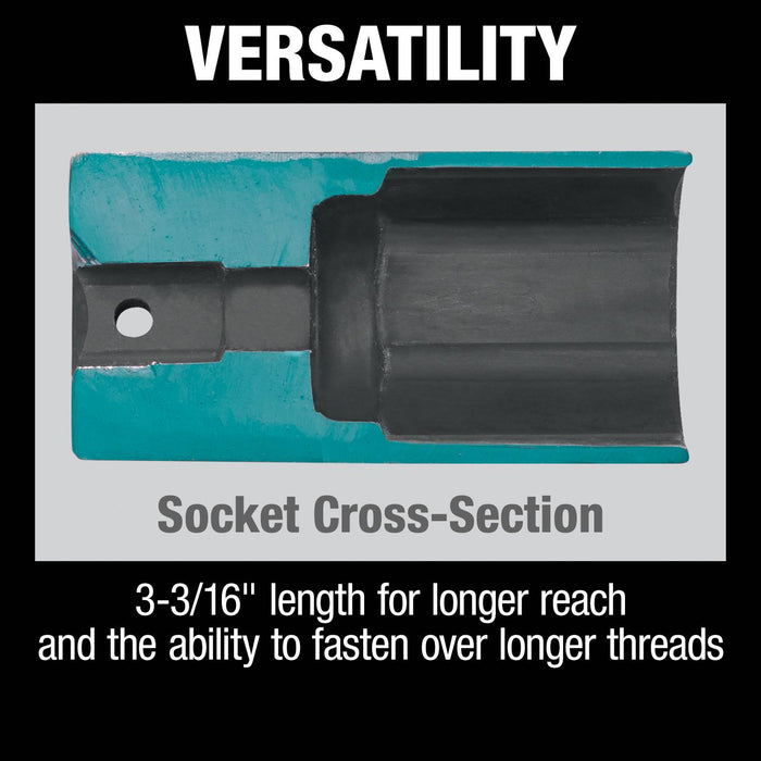 Makita (A-96366) 1-1/4" Deep Well SAE Impact Socket, 1/2" Drive