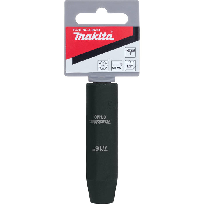 Makita (A-96241) 7/16" Deep Well SAE Impact Socket, 1/2" Drive