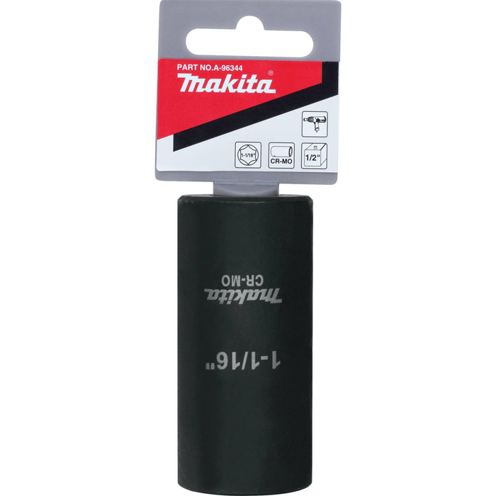 Makita (A-96344) 1-1/16" Deep Well SAE Impact Socket, 1/2" Drive