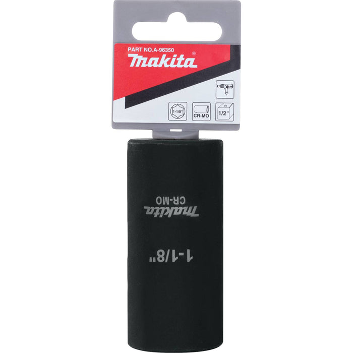 Makita (A-96350) 1-1/8" Deep Well SAE Impact Socket, 1/2" Drive