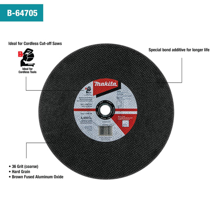 Makita (B-64705-5) 14" x 3/32" x 1" Abrasive Cut-Off Wheel, 5/pk