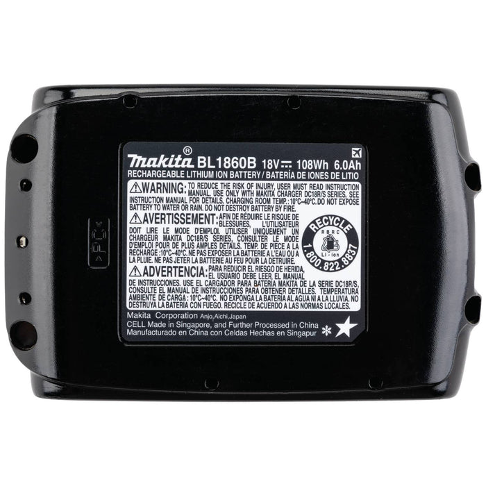 Makita (BL1860B-2) 18V LXT® Lithium-Ion 6.0Ah Battery, 2/pk