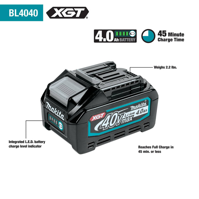 Makita (GCV02PMU) 40V max XGT® Brushless 2.1 Gallon HEPA Filter Dry Dust Extractor Kit (4.0Ah)