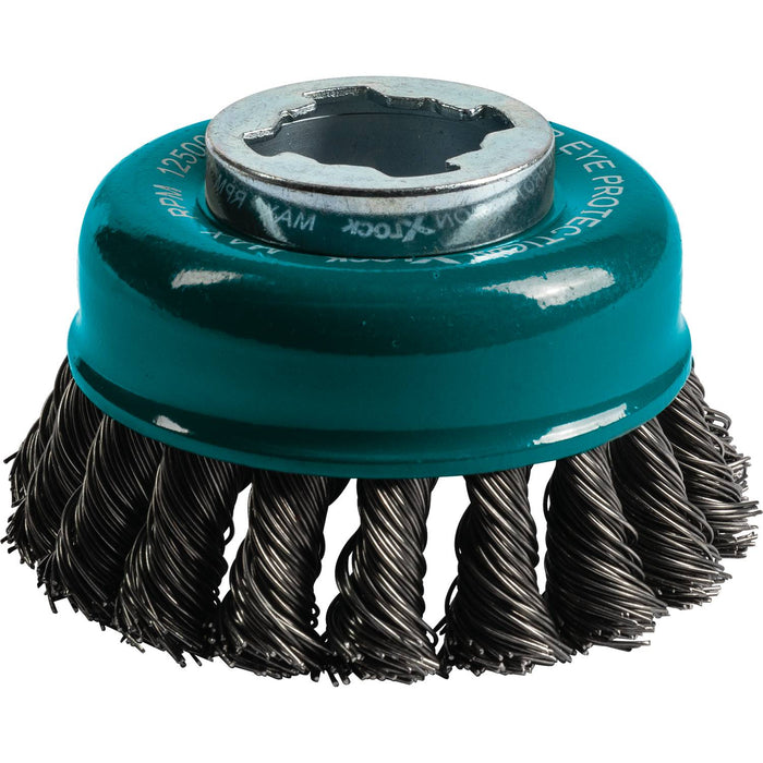 Makita (D-72615) X-LOCK 3-1/8" Carbon Steel Knot Thin Wire Cup Brush