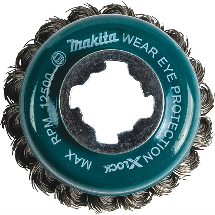 Makita (D-72615) X-LOCK 3-1/8" Carbon Steel Knot Thin Wire Cup Brush