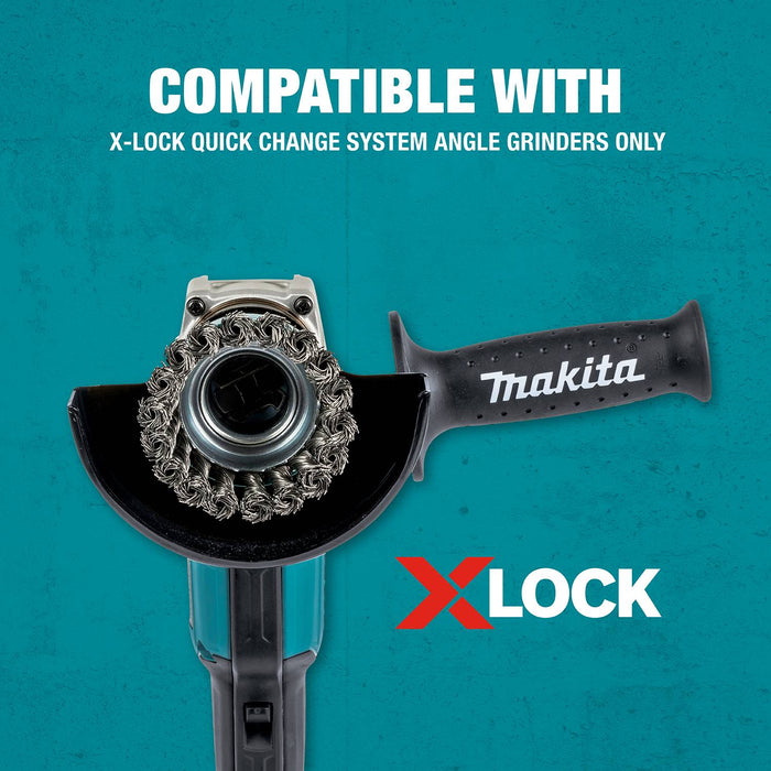 Makita (D-72578) X-LOCK 3-1/8" Stainless Steel Knot Wire Cup Brush
