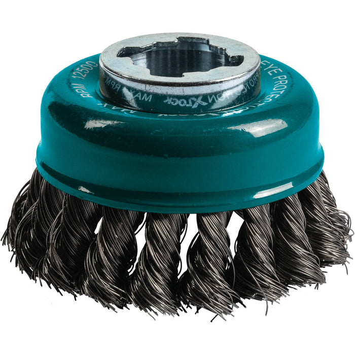 Makita (D-72621) X-LOCK 3-1/8" Carbon Steel Knot Wire Cup Brush