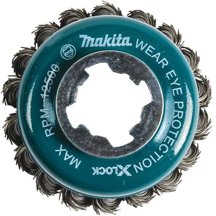 Makita (D-72621) X-LOCK 3-1/8" Carbon Steel Knot Wire Cup Brush