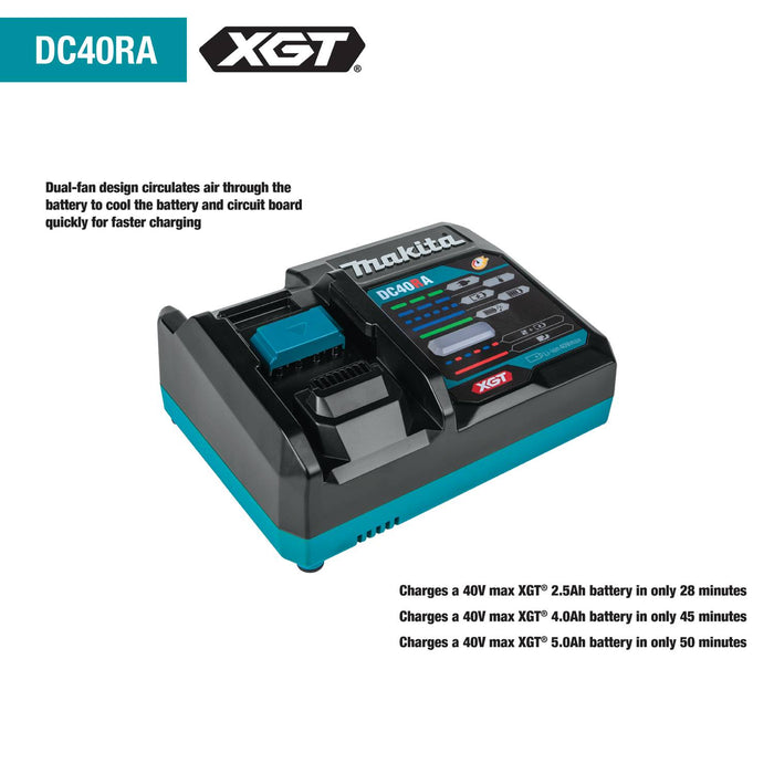 Makita (GRH05M1-R) 40V max XGT® Brushless 1-9/16" SDS-MAX AVT® Rotary Hammer Kit, AFT®, AWS® Capable, case, with one battery (4.0Ah) (Factory Reconditioned)
