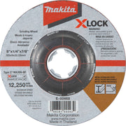 Makita (E-00468) X-LOCK 5" x 1/4" x 7/8" Type 27 General Purpose Metal & Stainless Steel Grinding Wheel, 36 Grit