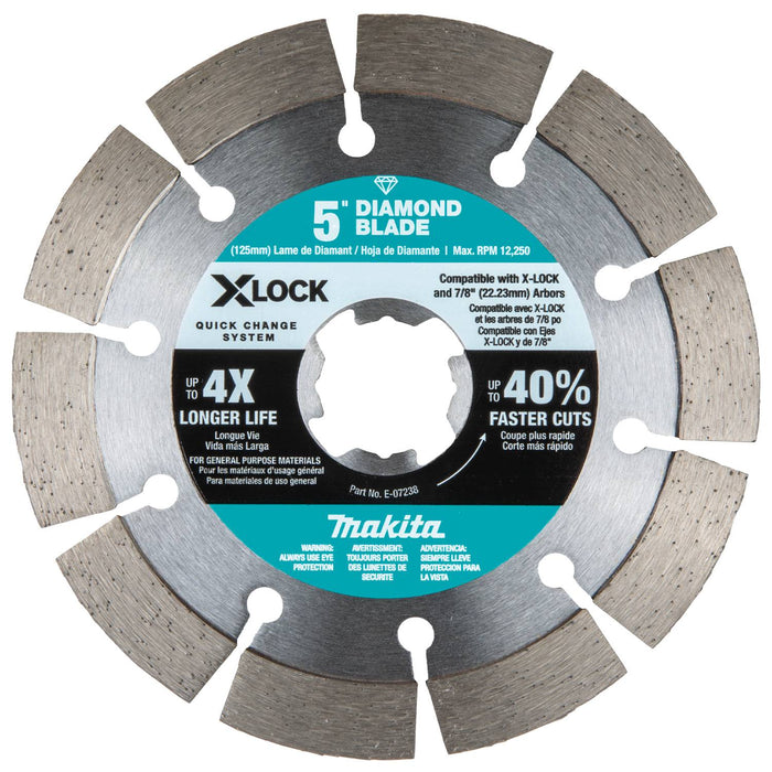Makita (E-07238) X-LOCK 5" Segmented Diamond Blade for Masonry Cutting