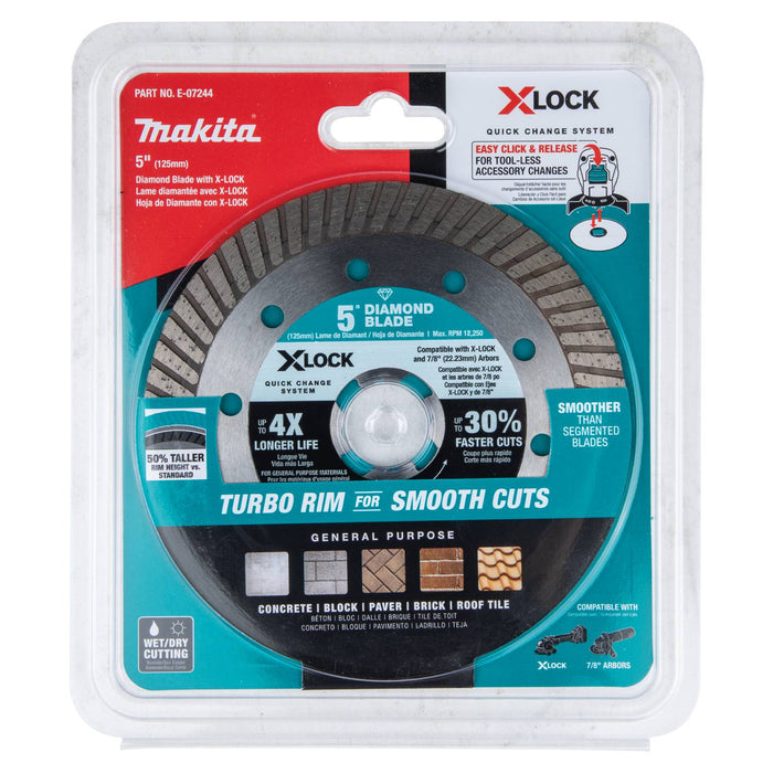 Makita (E-07244) X-LOCK 5" Turbo Rim Diamond Blade for Masonry Cutting