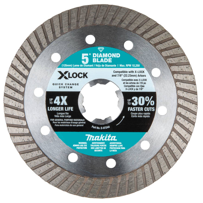 Makita (E-07244) X-LOCK 5" Turbo Rim Diamond Blade for Masonry Cutting