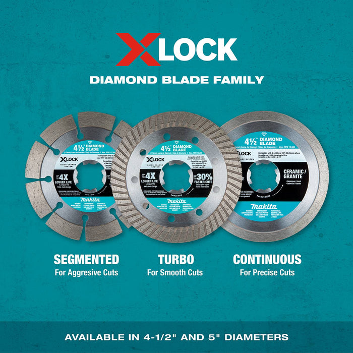 Makita (E-07244) X-LOCK 5" Turbo Rim Diamond Blade for Masonry Cutting