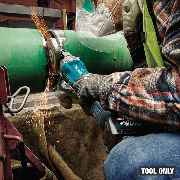 Makita (GAG16Z) 40V max XGT® Brushless  5" Paddle Switch Flathead Grinder, Variable Speed, with Electric Brake, Tool Only