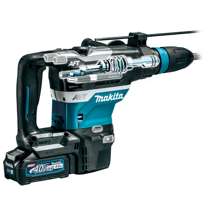 Makita (GRH05M1-R) 40V max XGT® Brushless 1-9/16" SDS-MAX AVT® Rotary Hammer Kit, AFT®, AWS® Capable, case, with one battery (4.0Ah) (Factory Reconditioned)