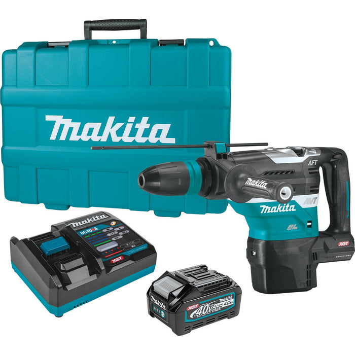 Makita (GRH05M1-R) 40V max XGT® Brushless 1-9/16" SDS-MAX AVT® Rotary Hammer Kit, AFT®, AWS® Capable, case, with one battery (4.0Ah) (Factory Reconditioned)