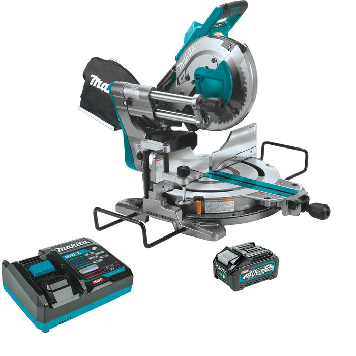 Makita (GSL03SM1-R) 40V max XGT® Brushless Cordless 10" Dual‑Bevel Sliding Compound Miter Saw Kit, AWS® Capable (4.0Ah) (Factory Reconditioned)