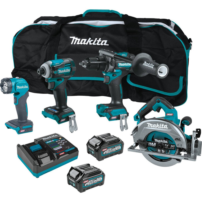 Makita (GT400M1D1-R) 40V max XGT® Brushless 4 Pc. Combo Kit, GPH01, GDT01, GSH01, ML001G, bag (2.5Ah/4.0Ah) (Factory Reconditioned)