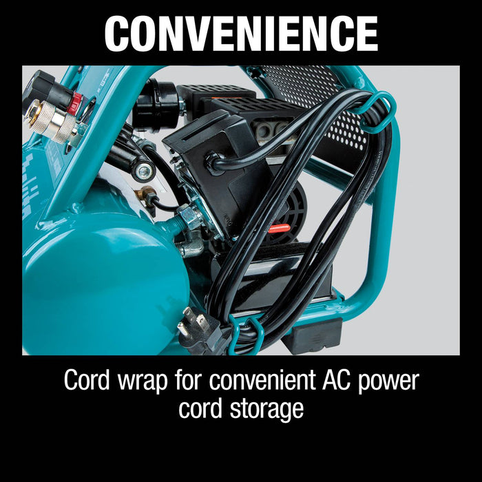 Makita (MAC320Q-R) Quiet Series 1-1/2 HP, 3 Gallon, Oil-Free, Electric Air Compressor (Factory Reconditioned)