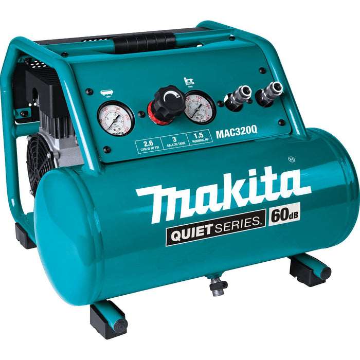 Makita (MAC320Q-R) Quiet Series 1-1/2 HP, 3 Gallon, Oil-Free, Electric Air Compressor (Factory Reconditioned)
