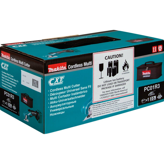 Makita (PC01R3) 12V max CXT® Multi-Cutter Kit, bag, with one battery (2.0Ah)