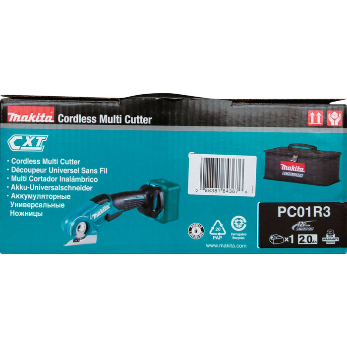 Makita (PC01R3) 12V max CXT® Multi-Cutter Kit, bag, with one battery (2.0Ah)