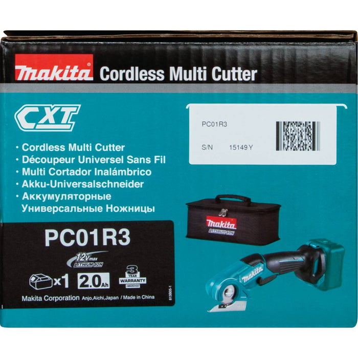 Makita (PC01R3) 12V max CXT® Multi-Cutter Kit, bag, with one battery (2.0Ah)