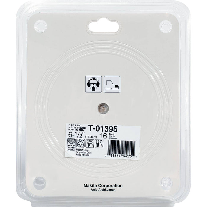 Makita (T-01395) 6-1/2" 16T Carbide-Tipped Circular Saw Blade, Framing