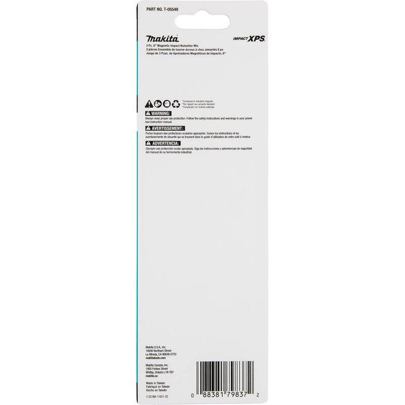 Makita (T-05549) Impact XPS® 3 Pc. 6" Magnetic Nutsetter Set