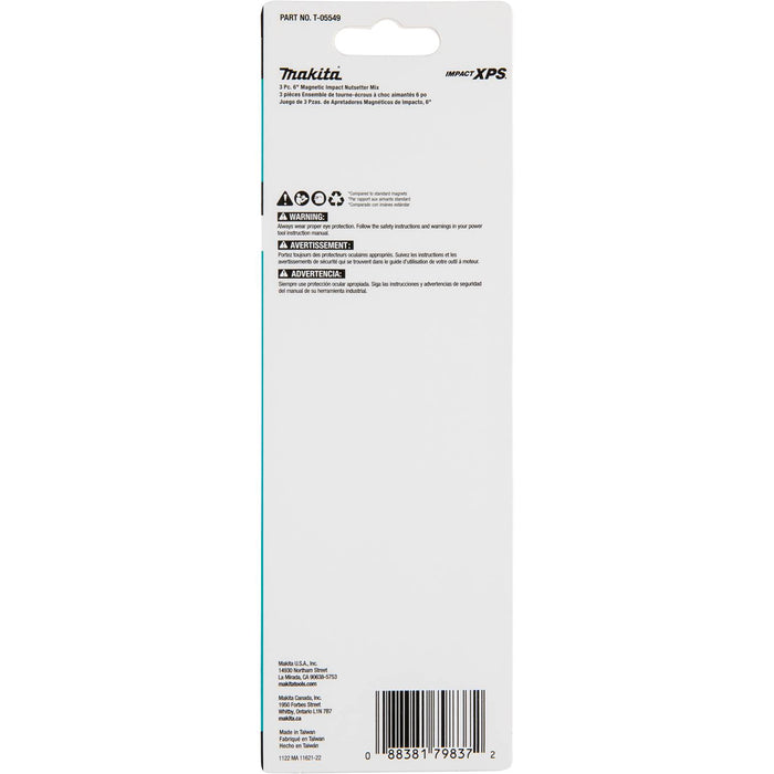 Makita (T-05549) Impact XPS® 3 Pc. 6" Magnetic Nutsetter Set
